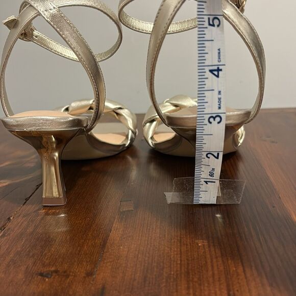 NWOT Unisa Braided Gold Ankle Strap Heels Size 6.5 - Picture 6 of 9